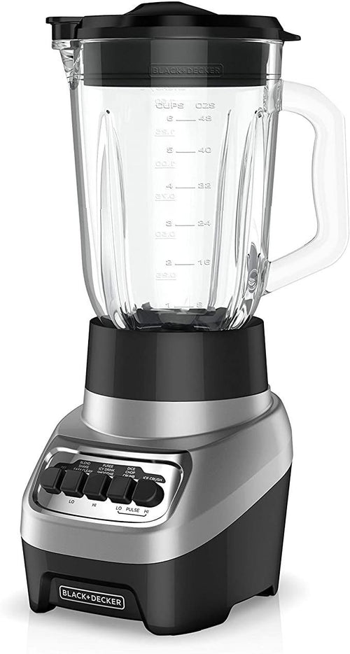Blender Black+Decker bol en verre gradué avec socle aluminium brossé